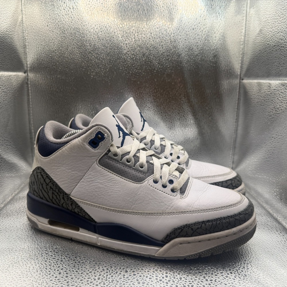 Size 8 Air Jordan Air Jordan 3 Retro Midnight Navy Mens Sneaker Shoes CT8532-140